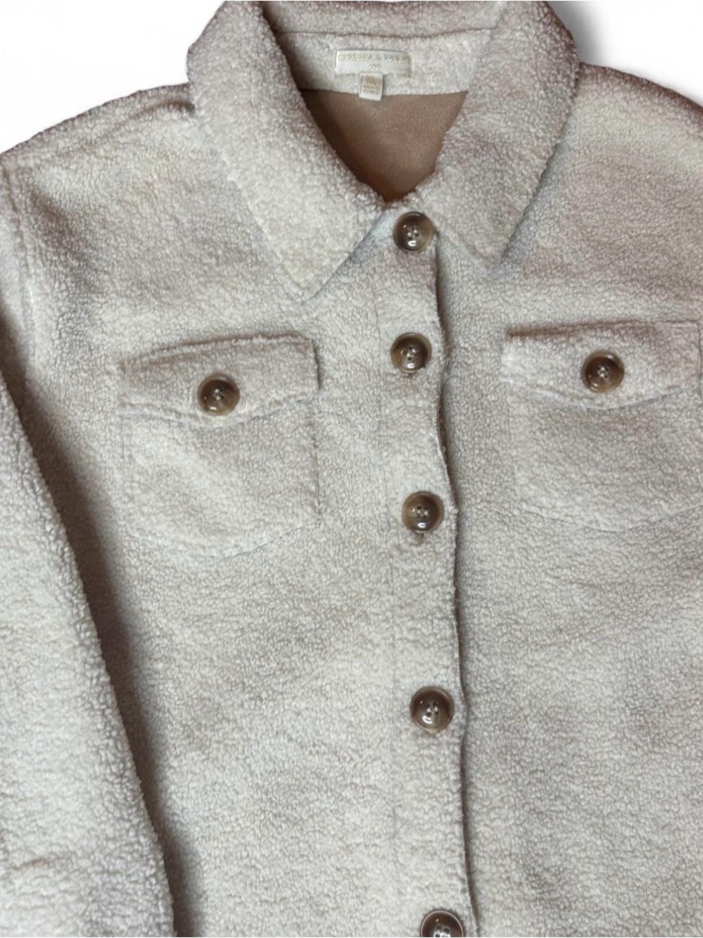 Cream Bouclé Button-Up Jacket - Picture 2 of 5